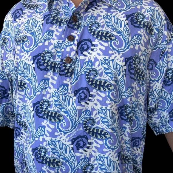 Vintage Manuhealii white tag Pullover Men’s shirt rayon 2XL paisley print - Picture 3 of 6